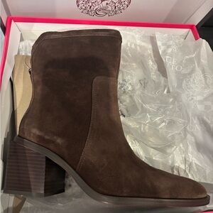 Vince Camuto Dark Brown Suede Heeled Boots